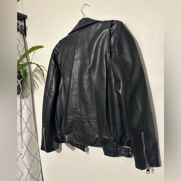 Zara Black Leather Jacket - Picture 7 of 8